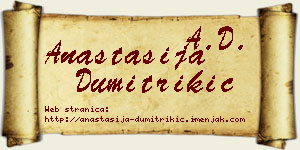 Anastasija Dumitrikić vizit kartica